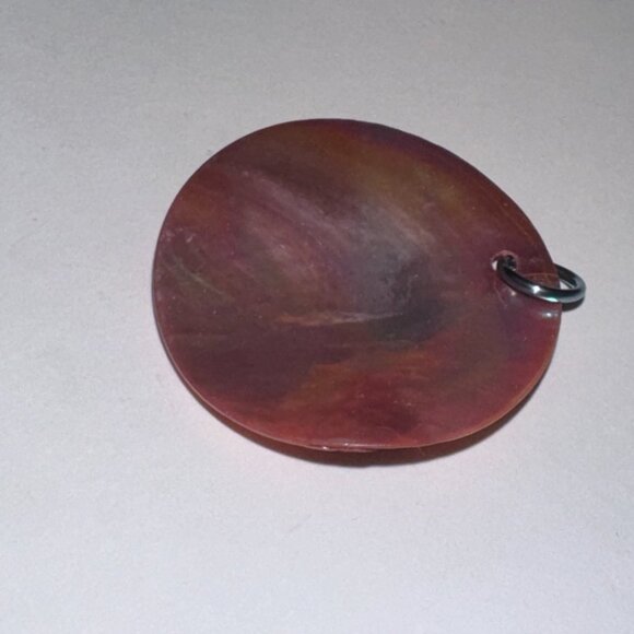 Pink and Green Black Lip Shell Pendant - Picture 3 of 8